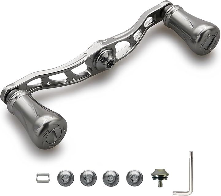 88mm/90mm/105mm リール ハンドル 19mm ノブ搭載 シマノ SHIMANO ダイワ DAIWA アブ Abu 通用 ベイトリール Arch (105mm - ガンメタル)