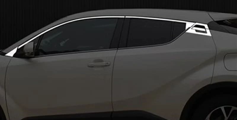 トヨタ・C-HR CHR 用 上部の車の窓の明るいストリップ カスタム パーツ 保護 パーツ ステンレス製 14ピース 7454