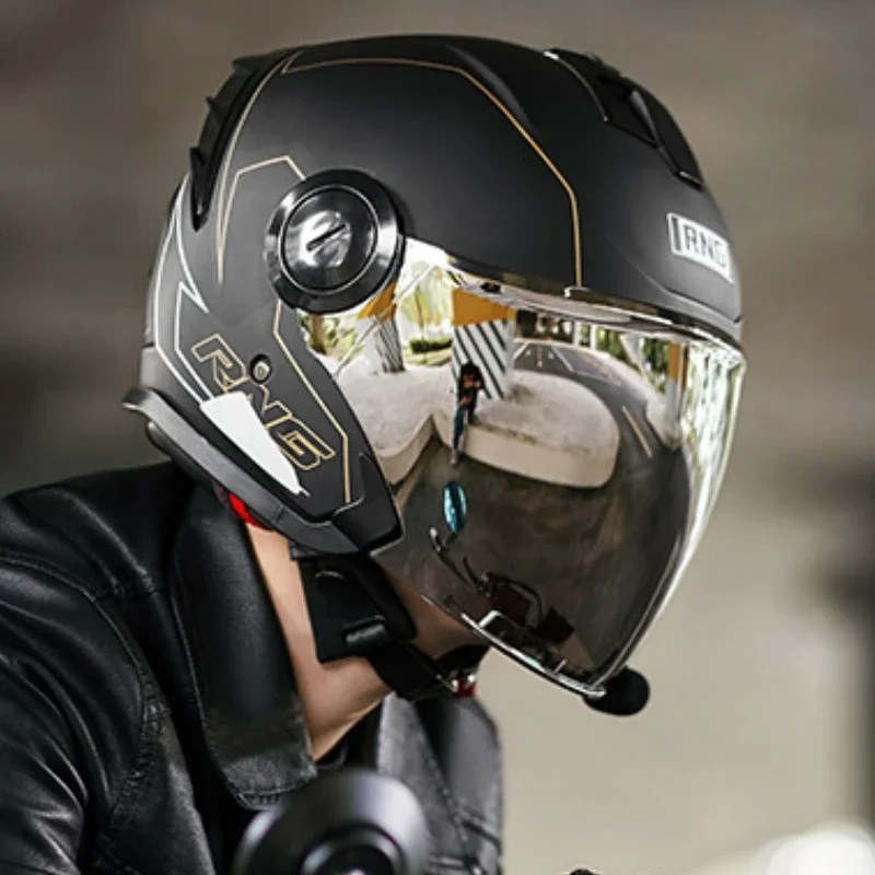 Rng-オートバイ用ヘルメット,Bluetoothヘッドセットスロット付き,電動スクーター,新品,低騒音,ドット認証,3,4 - AliExpress 201355758