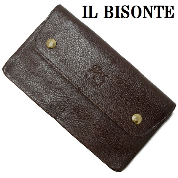 IL BISONTE LEATHER LONG WALLET C0937 P 455 DARK BROWN イルビゾンテ レザー 長財布 メンズ レディース 男女兼用 ダーク ブラウン