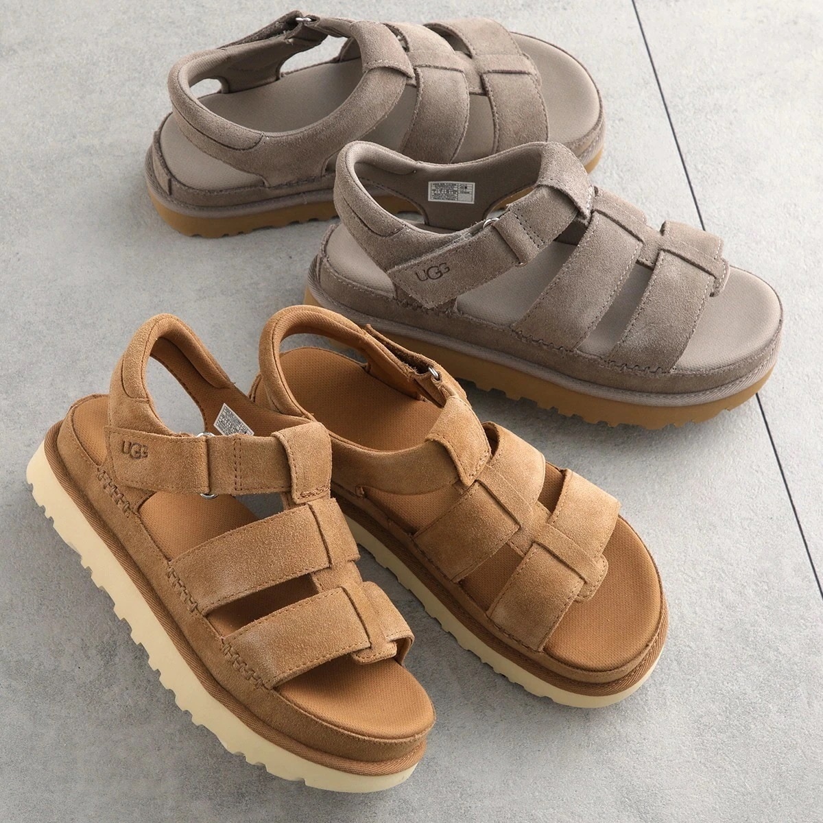 UGG アグ サンダル W GOLDENSTAR STRAP 1137890 レディース ストラップサンダル スウェード プラットフォーム ロゴ 軽量 シューズ 靴 カラー4色 【mega】