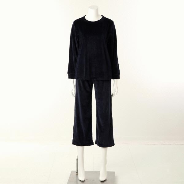 女性リブソリッドトップスとボトムス 室内着 VEVSG