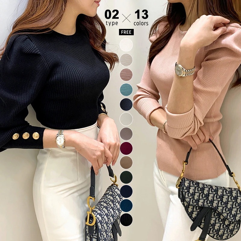 【2タイプ選べる】春パワショルニット 大人きれいめパワショルニットパワショルニット セーター トップス レディース パワーショルダー 長袖 ボリューム袖 ボリュームスリーブ パフスリーブ セクシー リ
