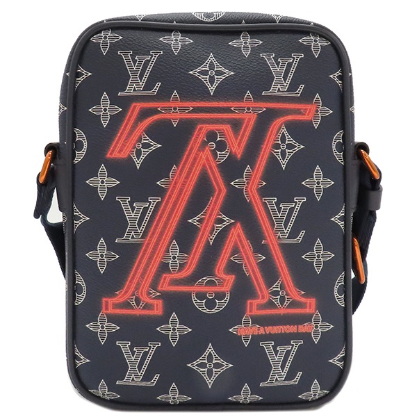 ルイヴィトン LOUIS VUITTON ショルダーバッグ ダヌーブ PM アップサイドダウン モノグラムインクキャンバス ネイビー 紺 メタリック金具 M43678 FP0198 【保存袋】【中古】