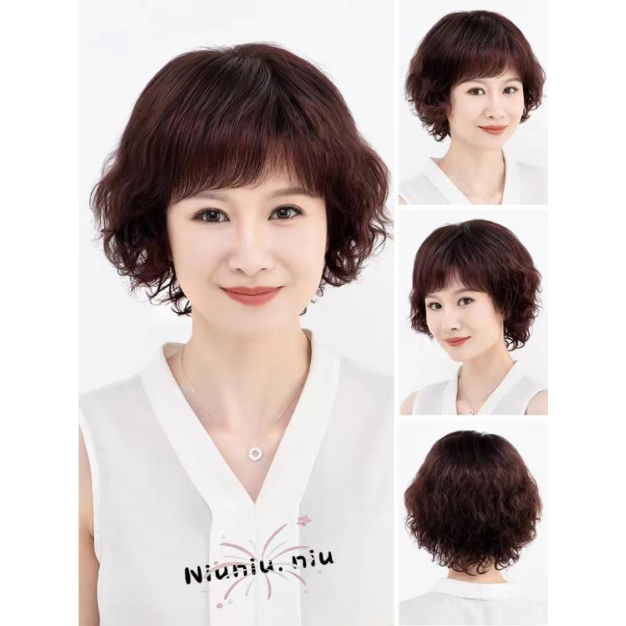 人毛100％ フルウィッグ 自然 薄毛 脱毛症 白髪隠し 増毛 分け目 つむじ ヘアピース 女性用 かつら トップウィッグ 薄毛隠し 小顔 広範囲カバーカール