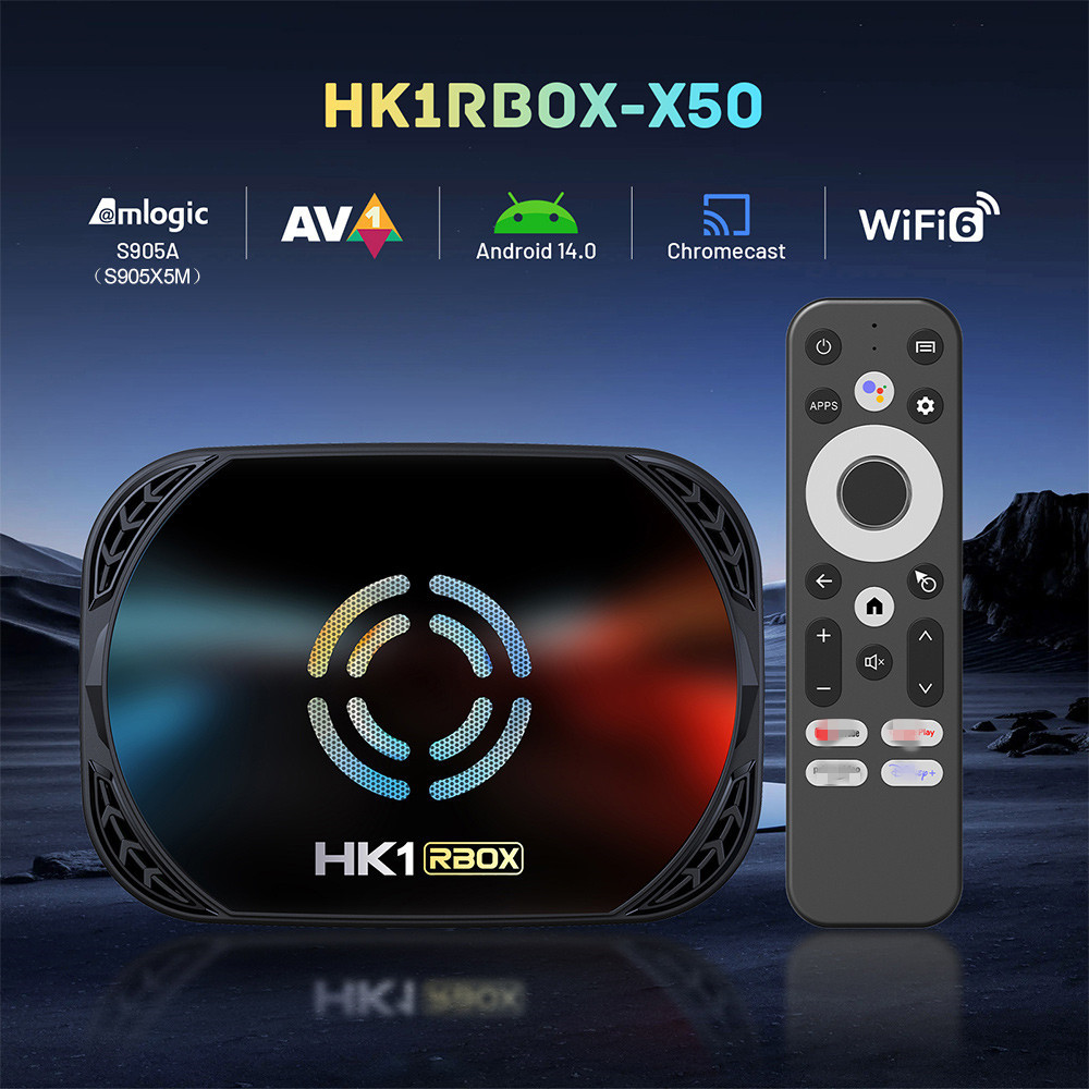 Hk1 rbox X50 セットトップ ボックス S905x5m Android 14 4gb/64gb ギガビット 4k Hd Tvbox