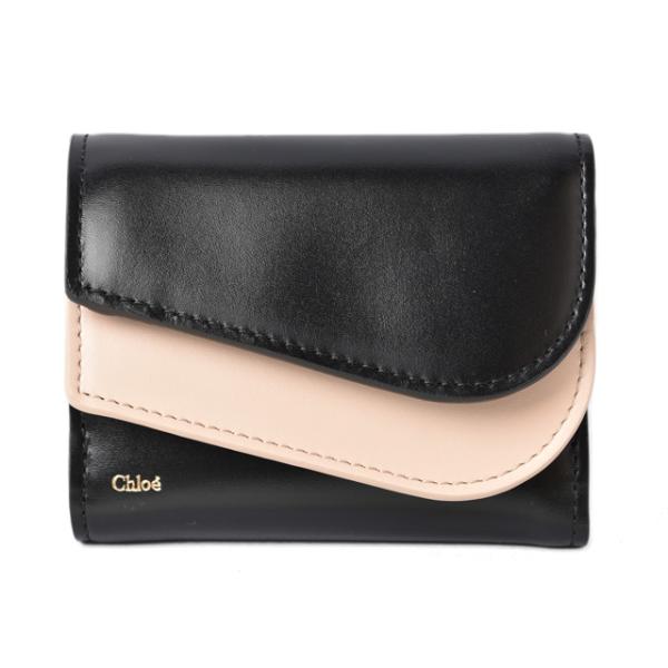 ミニ財布/ミニウォレット Chloe 財布 KIKI スモールパース/ウォレット ブラック/ベージュ