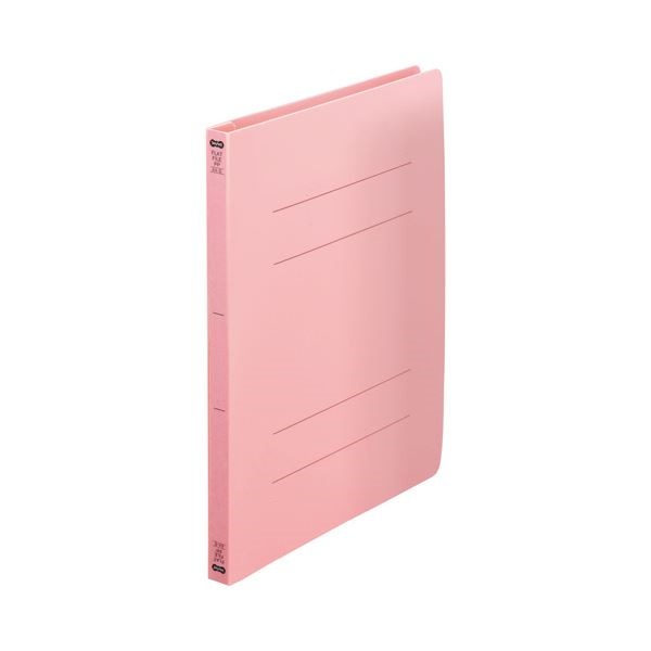 （まとめ） TANOSEEフラットファイル（再生PP） A4タテ 150枚収容 背幅18mm ピンク 1セット（25冊:5冊5パック） 10セット
