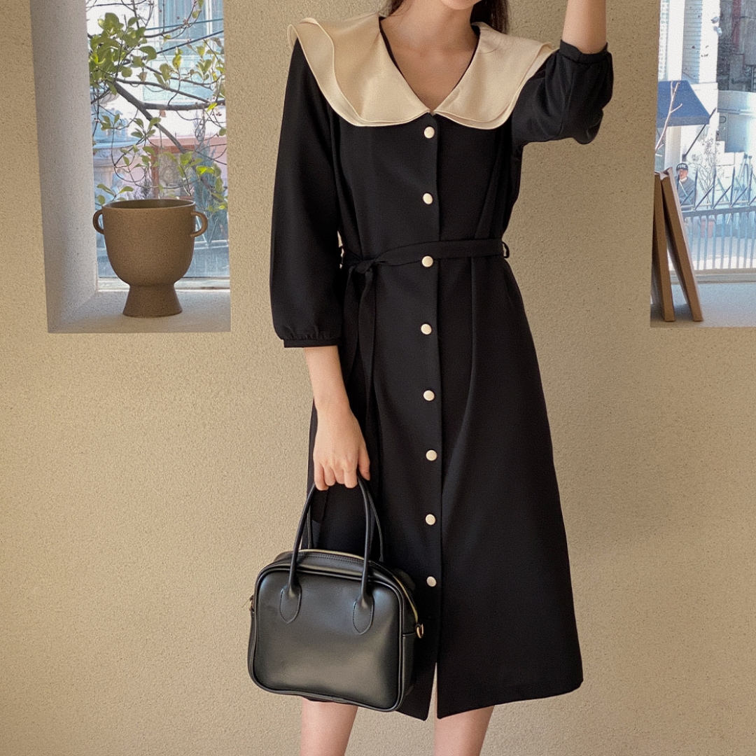 エズミーカラーワンピース着るだけで女性らしいコーディネートが完成する 楽ちん ゆるシルエット カラー 21,000円