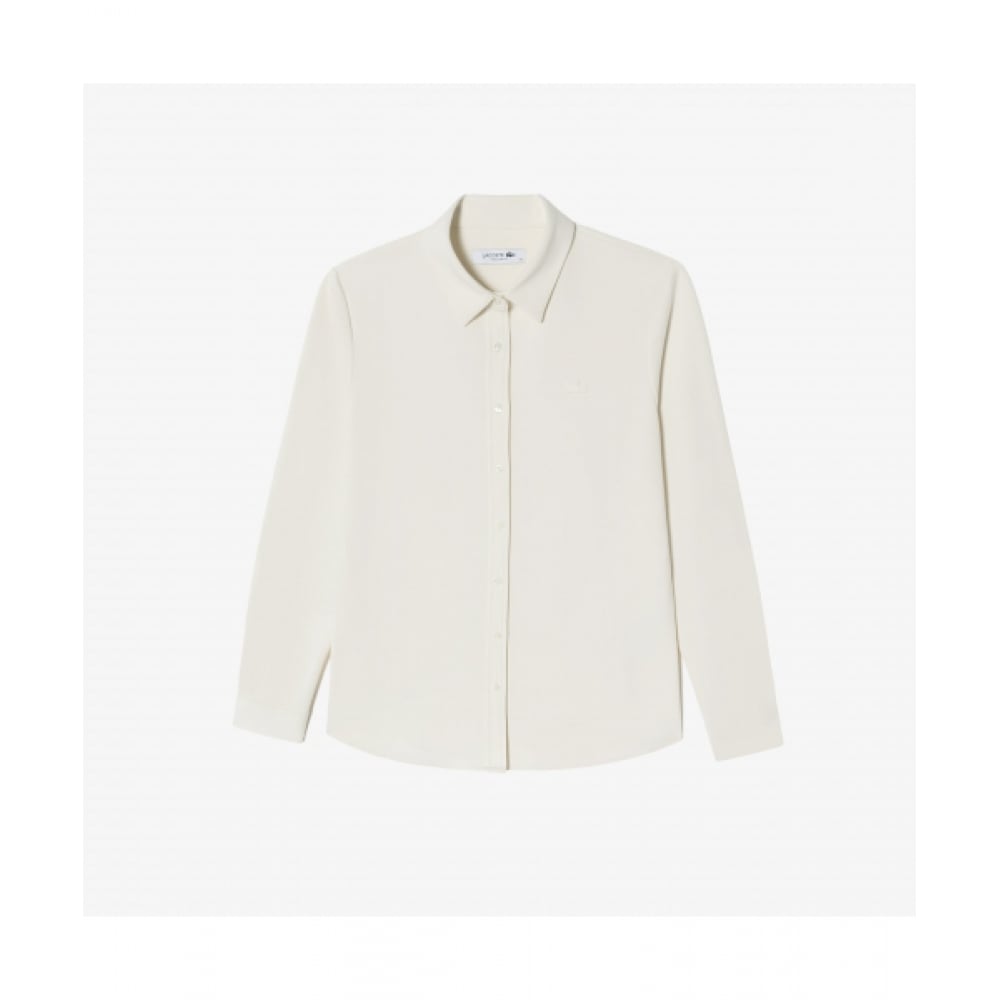 ラコステレディースシルケットジャージーシャツ [アイボリー]