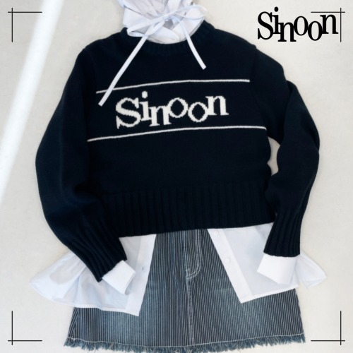 SINOON ニット SINOON PULLOVER KNIT (BLACK)