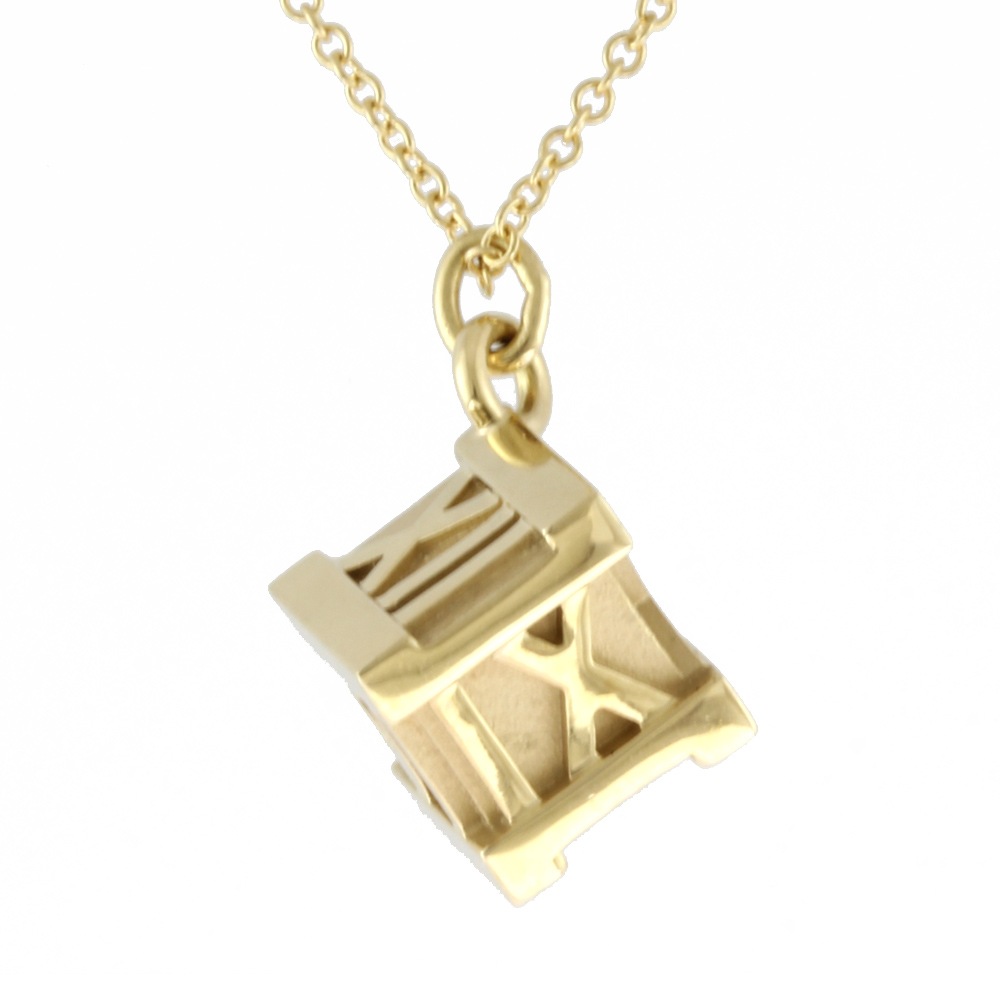 ティファニー アトラスキューブ ネックレス 18金 K18イエローゴールド TIFFANY&Co. 中古 美品