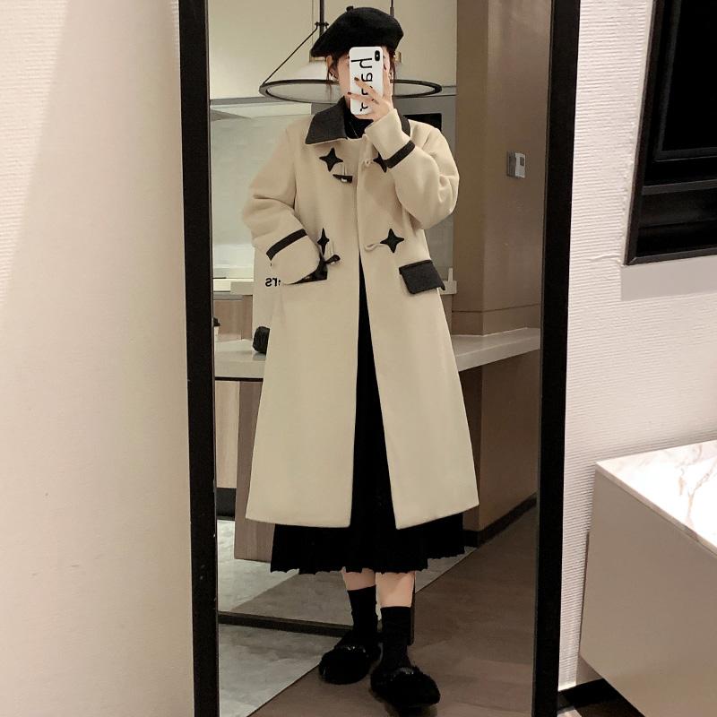 秋服 レディース ファッション オシャレ カワイイ シンプル 大人カワイイ 大きいサイズ ベージュ ウール コート ミディアム丈 秋冬 韓国スタイル ハイエンド 5,940円
