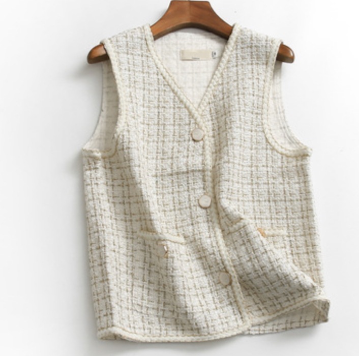 ベスト ノースリーブ ラウンドネック ストレート かわいい 大人可愛い きれいめ シンプル 大人 上品 おしゃれ フェミニン ツイード 春 秋 冬 デート お出かけ 韓国 モテ 白 黒