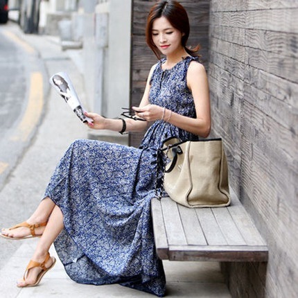 ワンピース フレア Aライン ロング マキシ クルーネック ノースリーブ 大人可愛い きれいめ シンプル 上品 花柄 春 夏 デート 海 リゾート モテ XL 2XL 3XL ゆる 大きい 4,572円