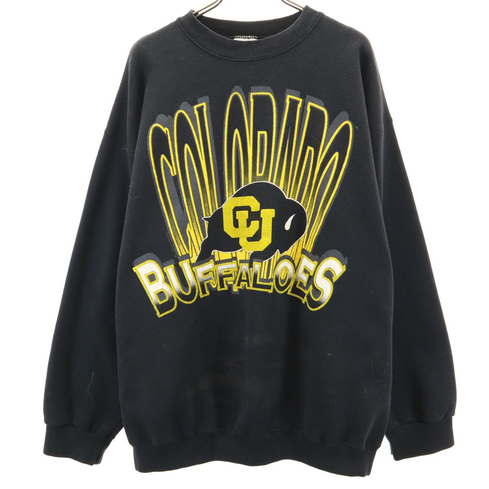 90s オールド コロラドバッファローズ 長袖 スウェット トレーナー XL 黒 裏起毛 メンズ 4,907円