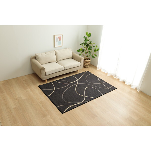 1341480038203 スパニッシュ 1.5畳 BK 133×190 ブラック デスクカーペット メーカー直送