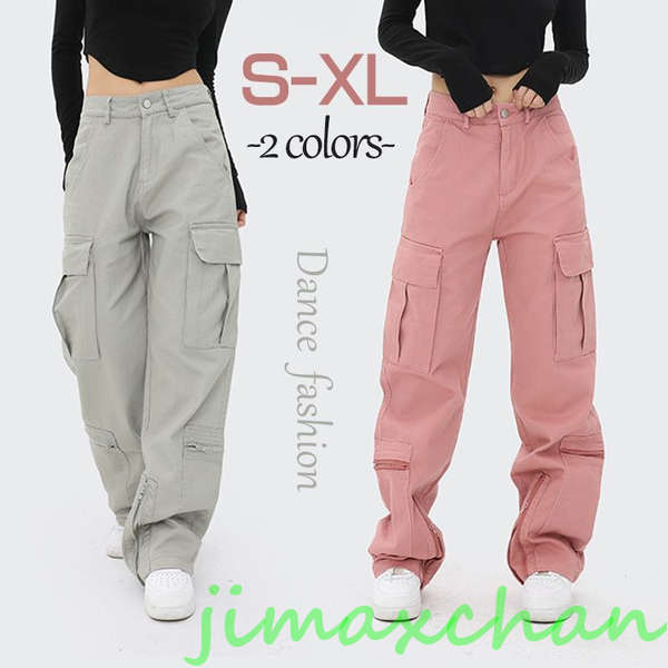 新品　k-pop 衣装 カーゴパンツ レディース ダンス衣装 灰色 ピンク グレー レディース ワイドパンツ ヒップポップ jazz ダンス パンツ セクシー kpop