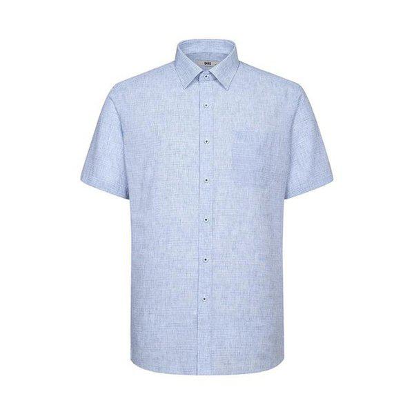 リネン混紡ノーケアマイクロチェック半袖シャツ___DLS3SHDS126N1