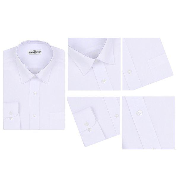 メンズ 国産 高級 ソリッド 長袖 カラーネック ワイシャツ SJ-SHA-04