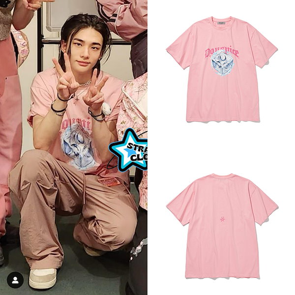 [Stray Kids ヒョンジン着用]Ice Cube T-shirt Pink