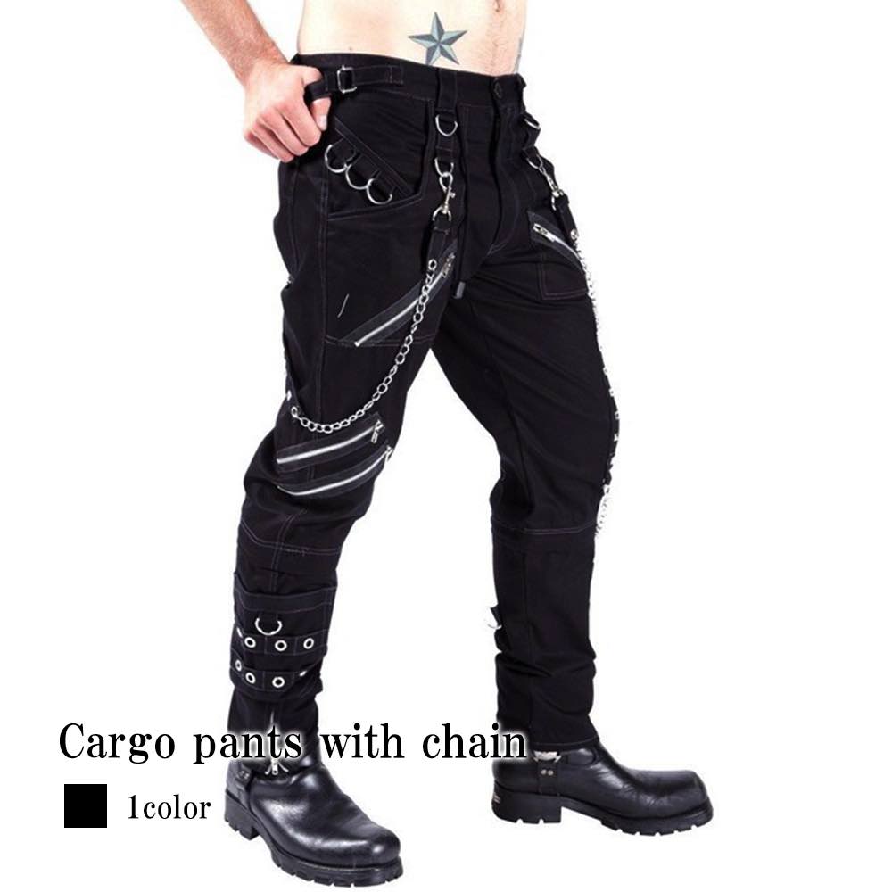 ワークパンツ メンズ チェーン付きカーゴパンツ デニム ペインターパンツ 秋 冬 作業ズボン テーパード パンツ チノパン 夏 カーゴパンツ レッド ゆったり コーデ ブランド 黒 大きいサイズ スト