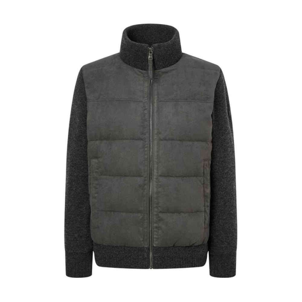 (ヘッジズ) 24FW チャコールグレーエコスエードハイブリッドグースダウンパッド入りジャンパー HZJU4D435CG 35,432円