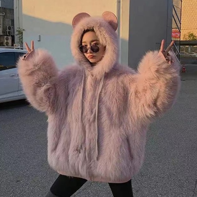 ブルゾン ジャケット秋冬 アウタ プードルファージャケットもこもこプードルボア風ふわふわファーコート1