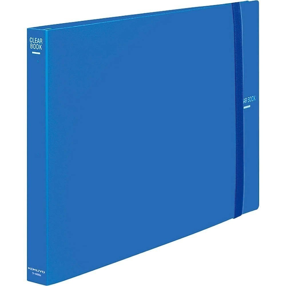 クリヤーブック 替紙式 A3横 30穴 30ポケット 青 ラ-468B