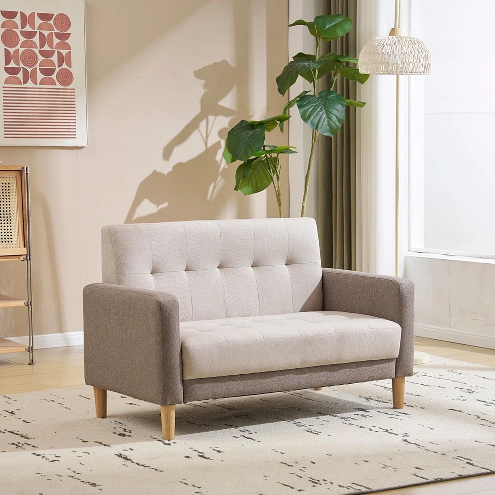 【国内即日発送】ソファー 二人がけソファー 2人掛け 幅105cm高さ12cmリビングソファ 肘付き ロボット掃除機も通れる ベルベット調 かんたん組立 1人用にも おしゃれ かわいい