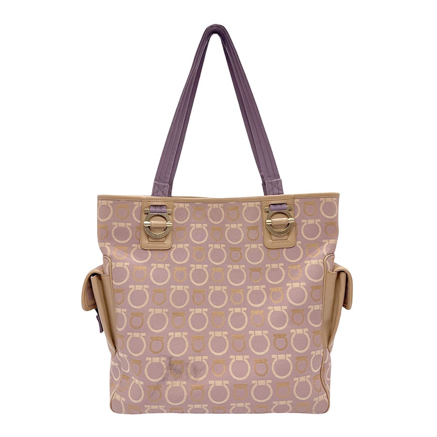 サルヴァトーレフェラガモ Salvatore Ferragamo ハンドバッグ ガンチーニ キャンバス/レザー パープル レディース z2515