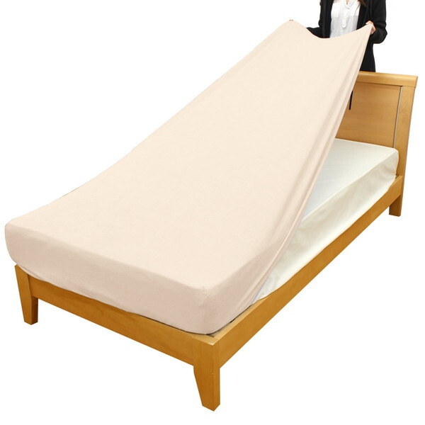 小栗 メリーナイト のびのびシーツ Q-K シンカーパイル 約145×185cm ベッドマットレス・敷ふとん兼用シーツ アイボリー