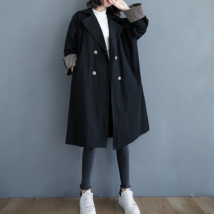 アウター コート チェスターコート Ａライン ミドル丈 裏地付き チェック メタルボタン ロング丈 フレア 無地 襟付き ダブルブレスト 温かい 防寒 体型カバー スタイルアップ 可愛い lout05