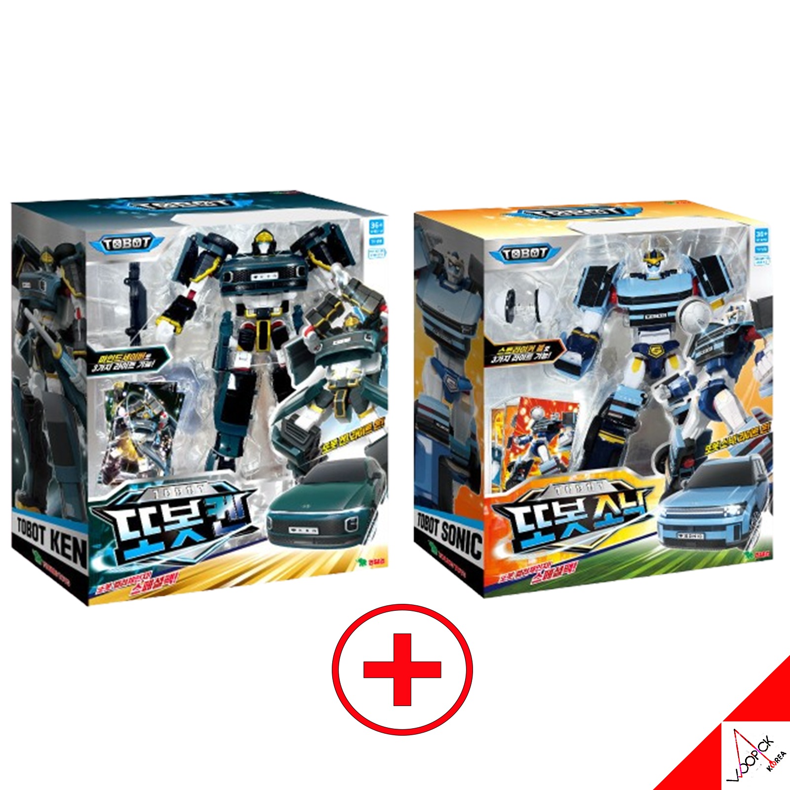 トボット/TOBOT/ソニック/ケン/カラーチェンジ/スペシャルパック/2種ロボットセット/LED ライト機能/自動車/合体ロボット/変身ロボット/韓国ロボット/SONIC/KEN/2025/新型