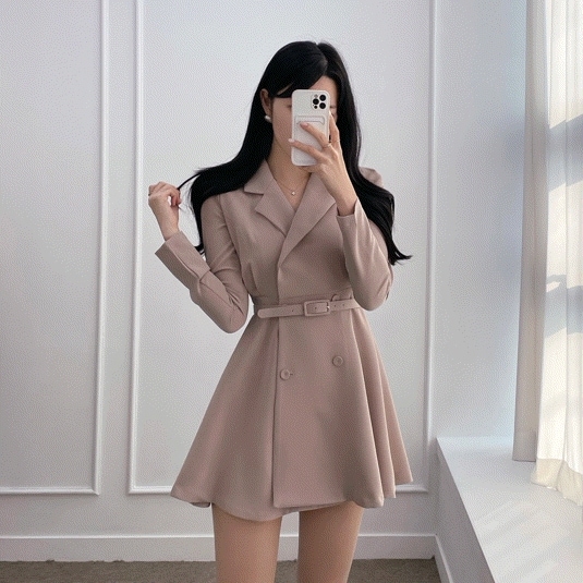 [韓国高クオリティーデートルック] ss リッジ ベルト ミニ ワンピース ホカンスルック 祝賀客ルック 格式ルック パーティールック