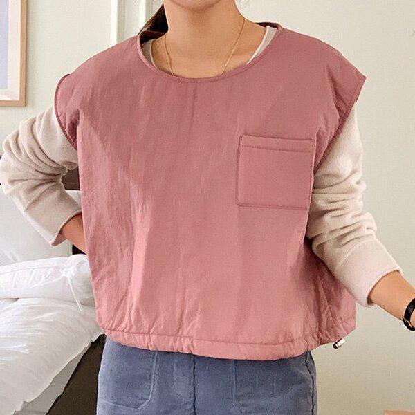 （DK）エラパディングベスト 秋 冬 女性 パディングベスト