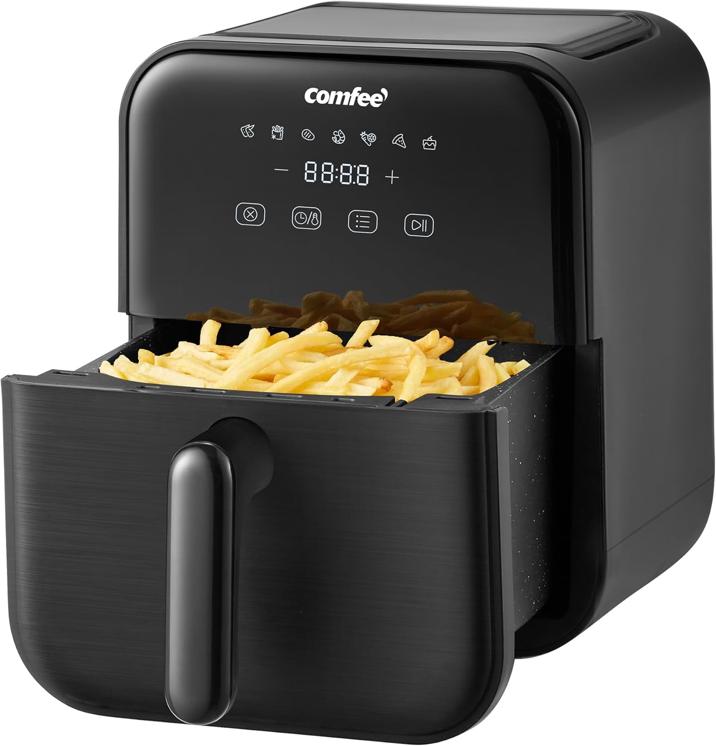 Comfee ノンフライヤー 4L 大容量 ノンオイル 電気 エアフライヤー 揚げ物 ポテト 7つのメニュー設定 家庭用タイマー 温度調節 自動電源オフ 自動調理 LEDディスプレイ PSE認証済