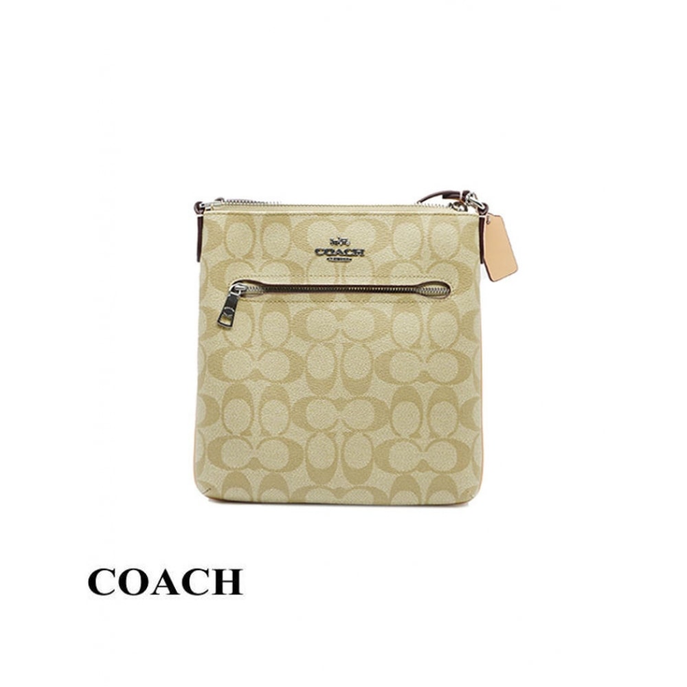 コーチシグネチャーキャンバスミニローワンファイルクロスボディバッグ CS182 SVX1W