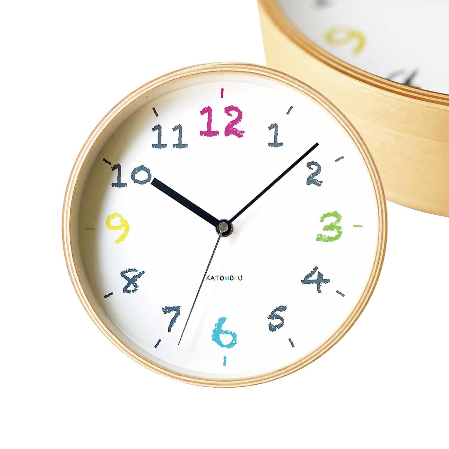 KATOMOKU plywood wall clock 14 km-85NA 掛け時計 連続秒針 φ202mm (電波時計) 7,518円