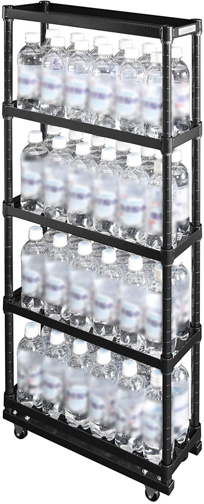 バウヒュッテ BHS-150-BK スリムボトルラック （ブラック・幅15×奥行46×高さ112.3cm） BHS150BK