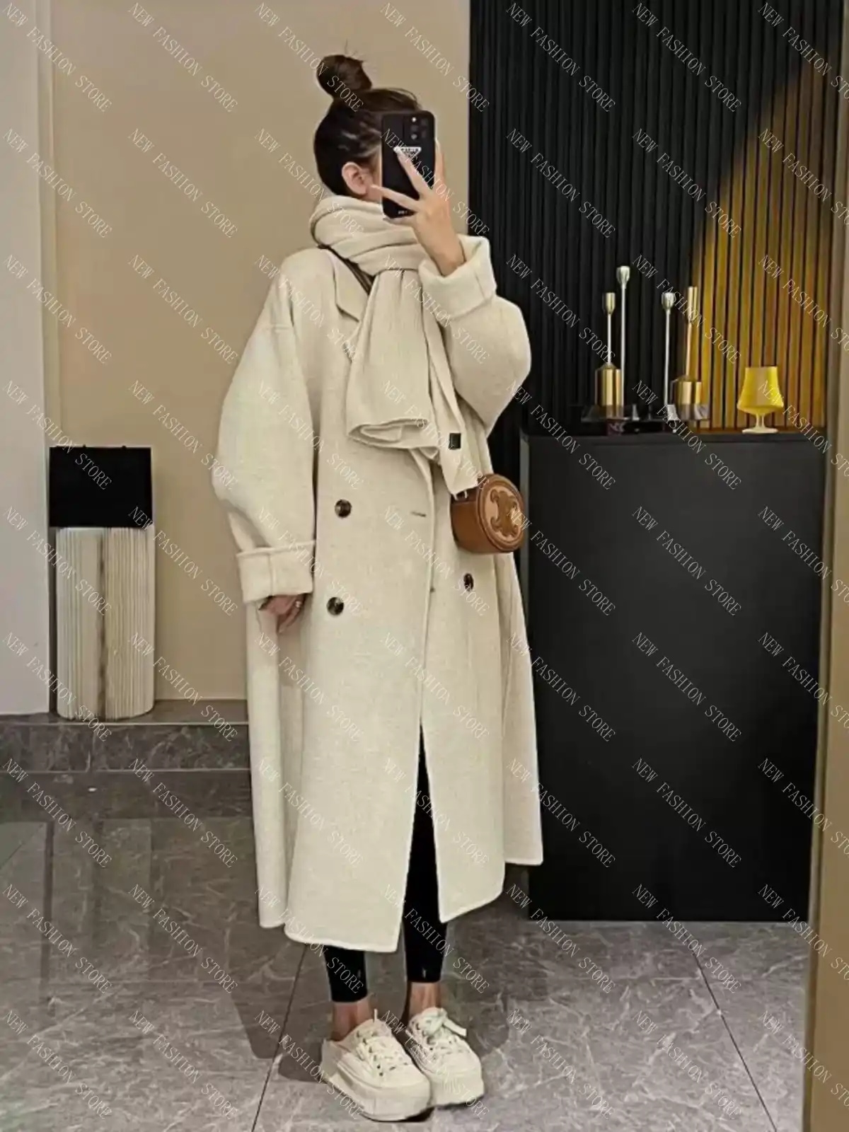 新作秋冬ヘボン風ツイードコート小柄-18