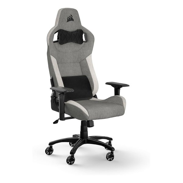 T3 RUSH Gray/White V2 ゲーミングチェア ファブリック素材/耐荷重120kg CF-9010058-WW