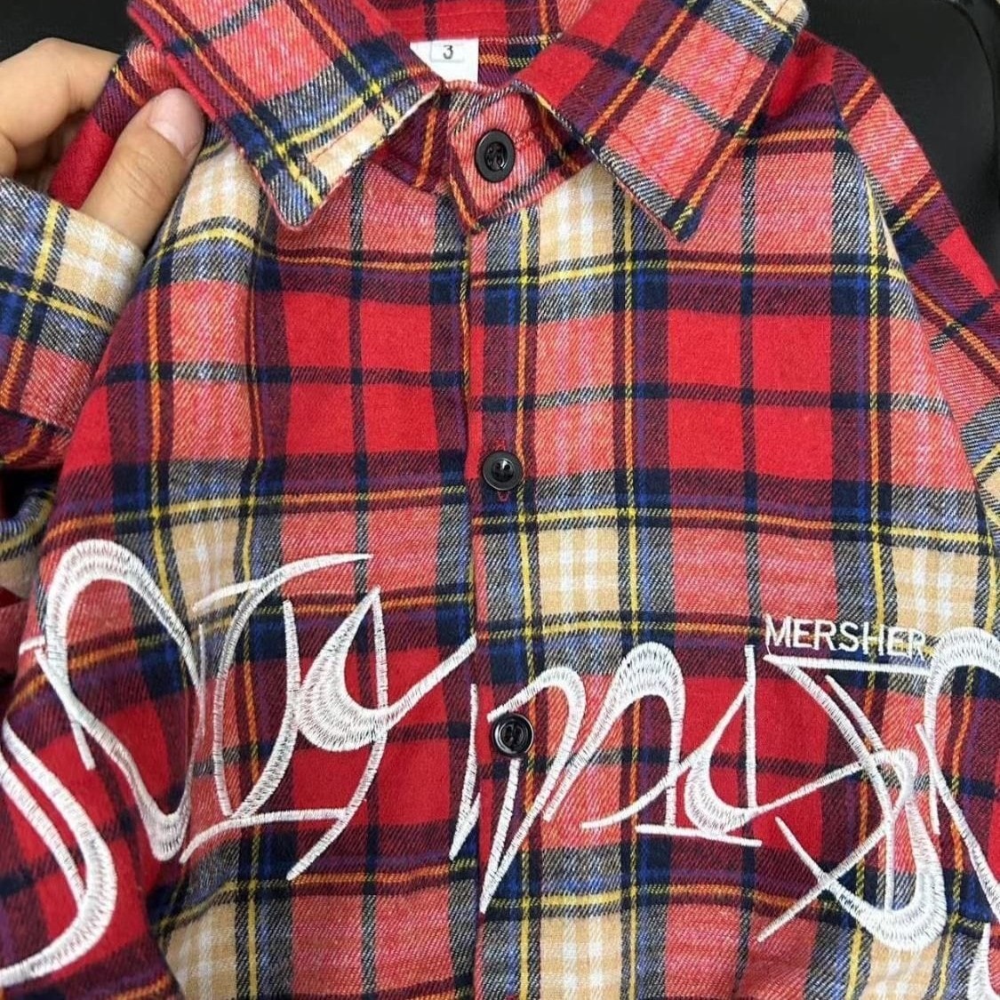 アメリカン 赤 チェック シャツ レディース 刺繍 ゆったり リラックス風 学生 シャツ アウター297