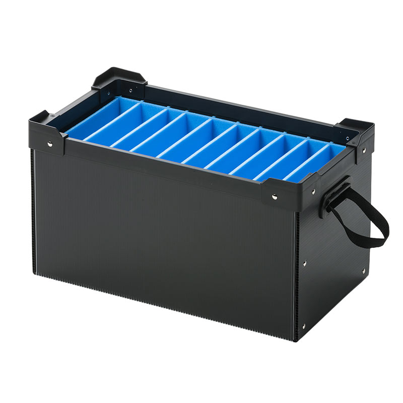 プラダン製タブレット ノートパソコン収納ケース 10台用 PD-BOX1BK