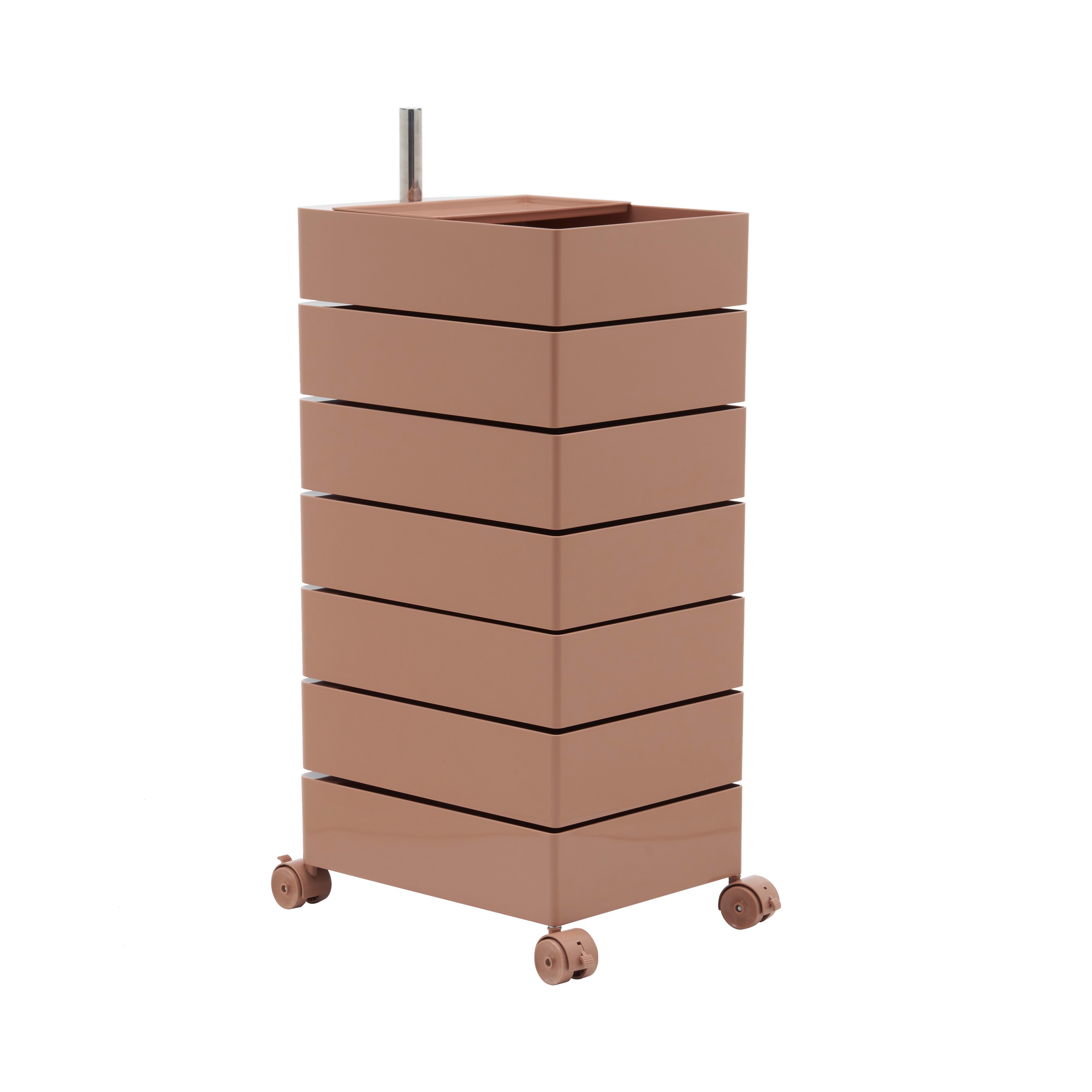 453【ピンク・7段】ワゴン キャスター付き ブレーキ付き おしゃれ 7段トレイ キッチンワゴン 回転式 収納 ベビーワゴン キッチン収納 ラック サイドワゴン キッチン ドレッサー キッチンストッカ