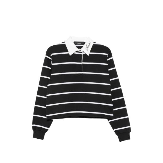 AMIRI Women Polo Shirts AWTOJR1090 001 BLACK WHITE