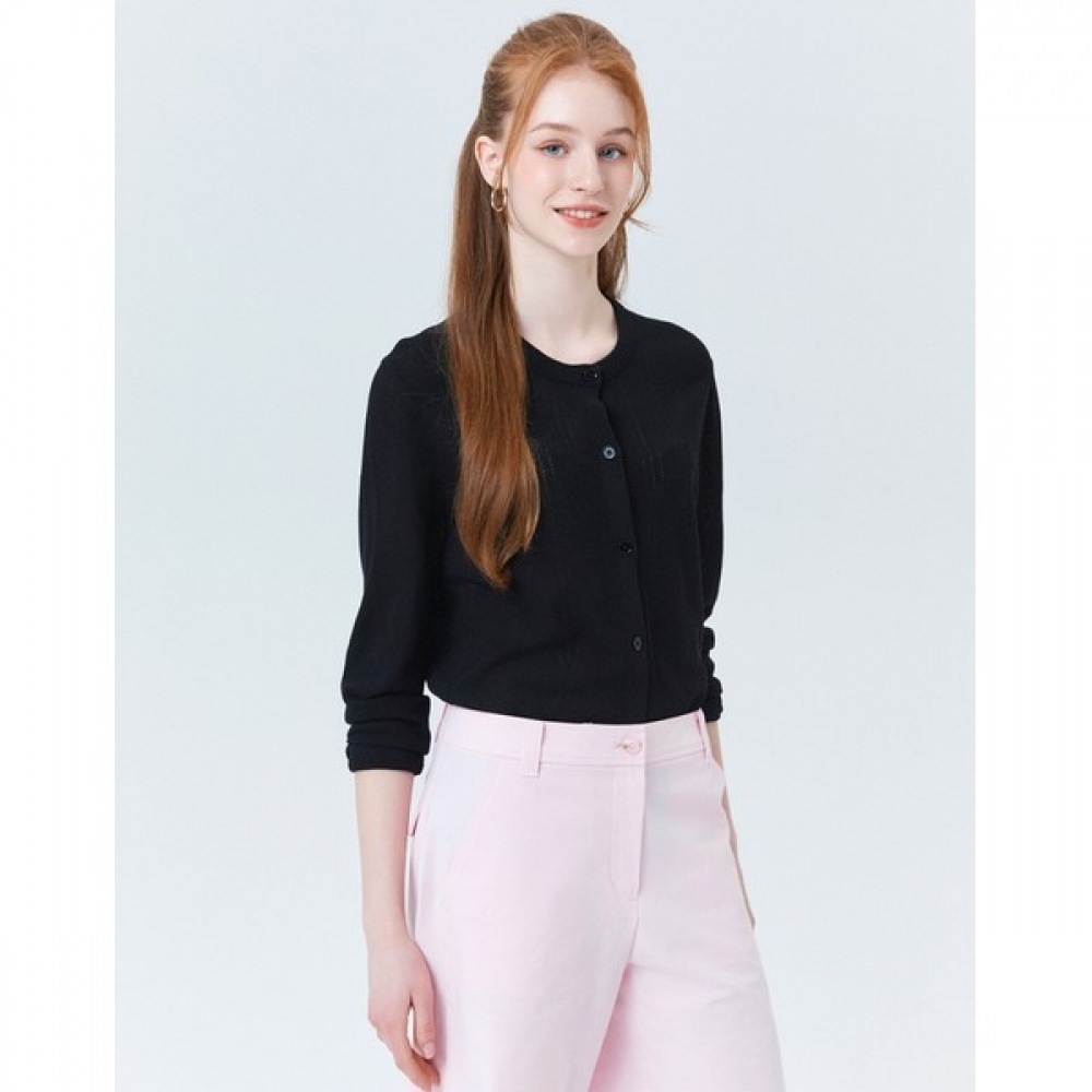 (ヘッジスレディース) 24SS ブラックレクチャーロングスリーブカーディガン HSSW4BC34BK