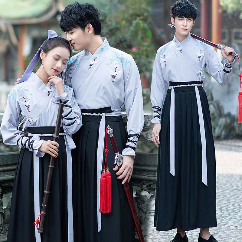 メンズ 中華服 3色入 唐装漢服 古風 古代衣装 黒 大人 チャイナ服 チャイナドレス 舞台衣装 漢服 女性
