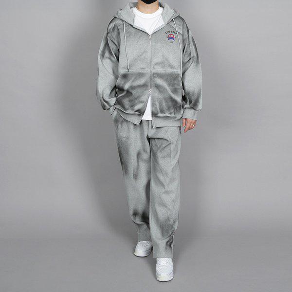 WMLメンズビッグサイズスモーキーフェードフード付きワイドパンツ