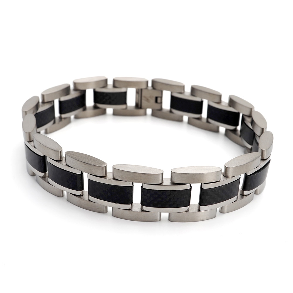 ステンレス カーボンブレスレット [b661] 8,118円